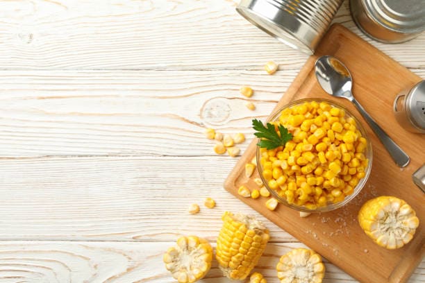 کنسرو ذرت ساده خوش‌ مزه مناسب غذاهای فست‌ فودی و لقمه‌ ای